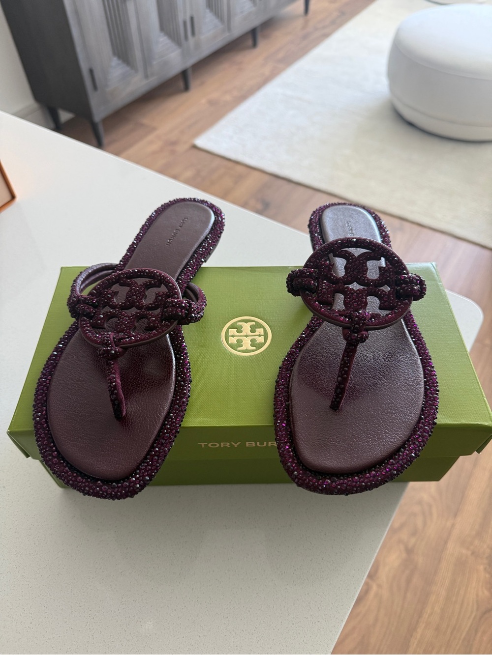 Tory Burch Miller Knotted Crystal Sandals